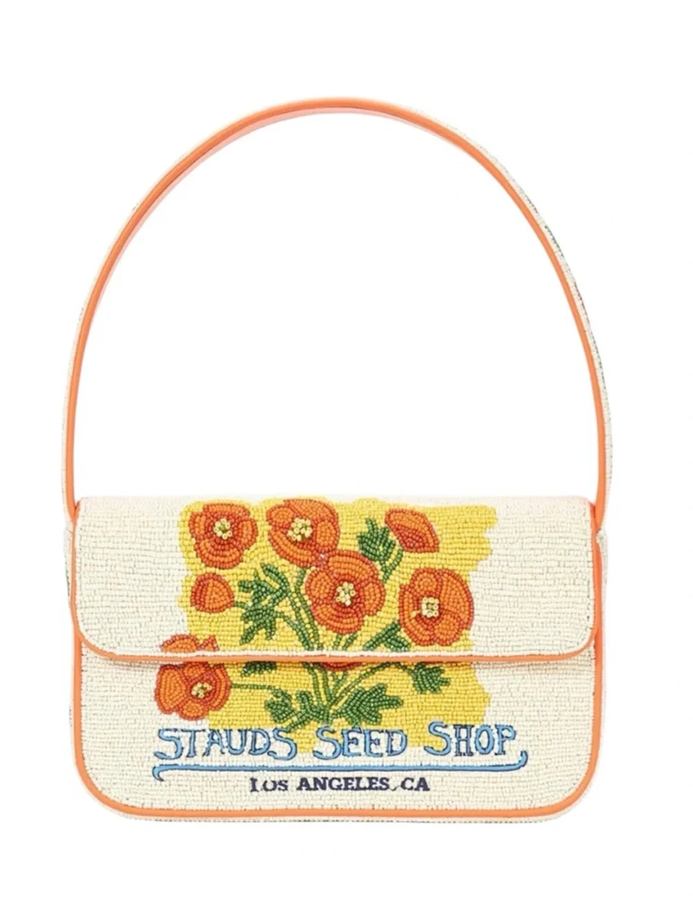 STAUD Tommy Beaded California Poppy Limited Edition Bag NWT - Picture 1 of 9